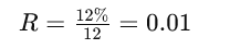 Convert the annual interest rate to a monthly rate